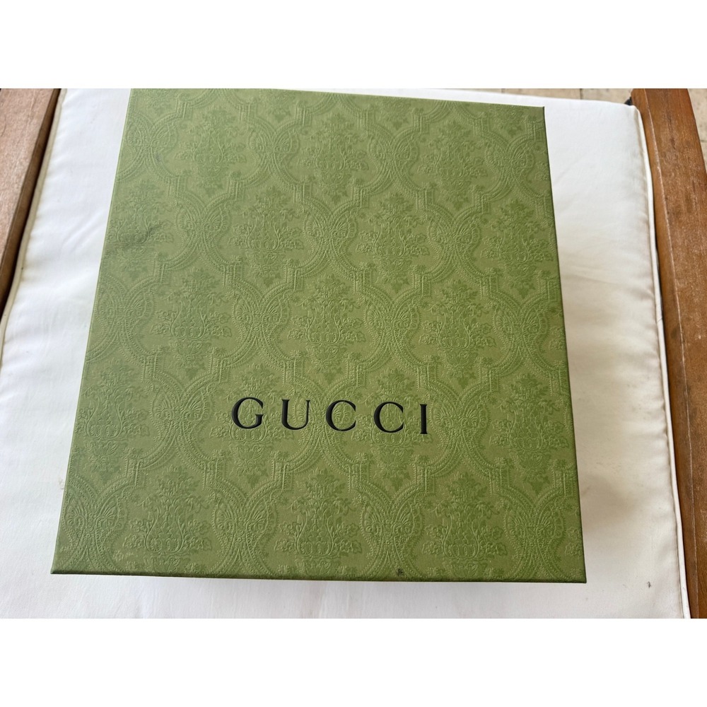 Gucci Large Green Embossed Gift Box with Dust Bags & Care Cards Set 12 x 11
